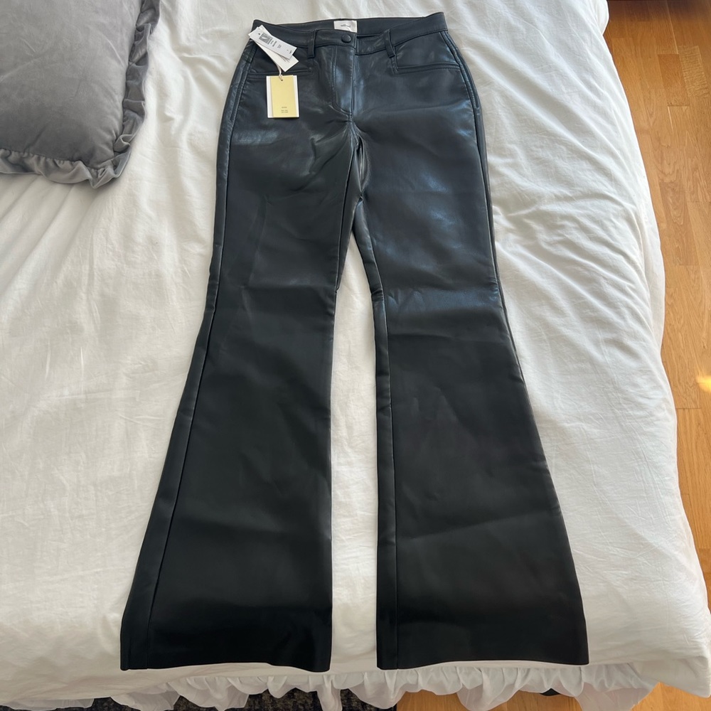 Aritzia Flare Leather Pants